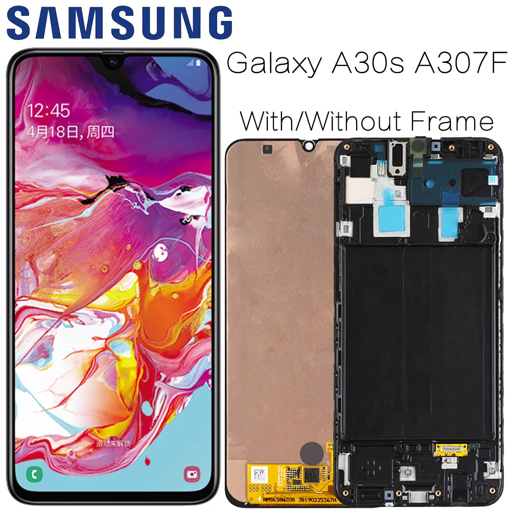 6," AMOLED для samsung Galaxy A30s A307F A307 A307FN ЖК-экран Замена дигитайзер сборка