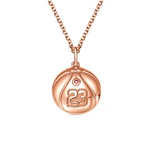 Strollgirl 925 Sterling Silver DIY Custom Kobe Basketball Pendant Necklace Men and Women Athletes Popular Jewelry Hot Couple Gif