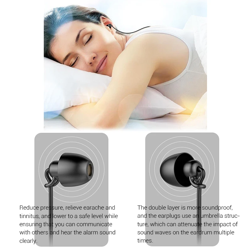 ASMR Earphone Hifi Headset Noise-Cancel Sleeping Earbud Soft Silicone Headset TPE Wire No Ear Pressure Earbuds For Xiaomi Huawei 4