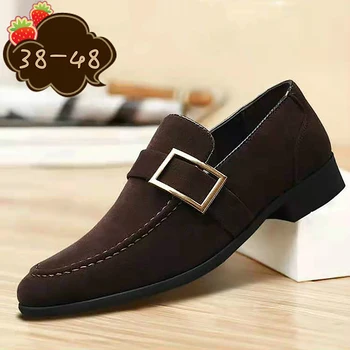 

Spring Business Men's Casual Shoes Fashion Suede Peas Shoes Slip on Lazy Loafers Frosted Large Size 38-48 Zapatillas Hombre