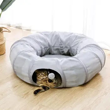 

Cat Tunnel Toy Funny Kitten Animals Play Collapsible Tunnel Tube 7 Types Training Toy For Cat Rabbit Ferret Round Cat Tunnel Bed