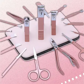 

18/16/12/10/7 Pcs Professional Nail Clipper Set Household Stainless Steel Ear Spoon Nail File Manicure Tool Nail Care Set Fast