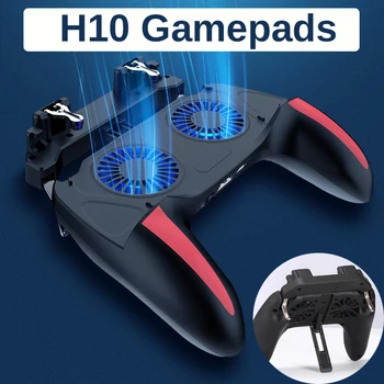 

H10 Gamepad PUBG Controller Double Cool Fan 2500/5000mAh Power Bank Game Controller Joystick Android IOS Mobile Phone Gamepad