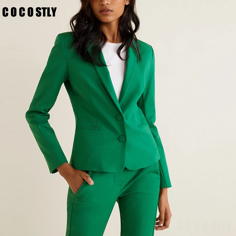 Green trouser suits ladies Clearance