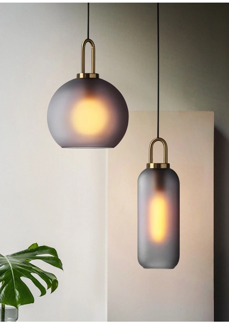 Простой подвесной светильник в скандинавском стиле с стеклянным шаром, Современный дизайнерский подвесной светильник для спальни и ресторана