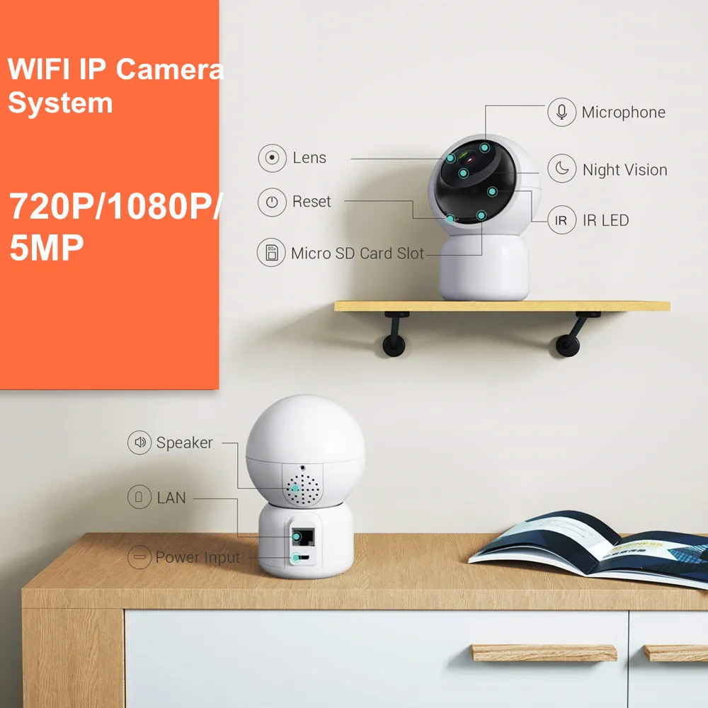 Wi-Fi ip-камера безопасности Мини ptz 1080P 3MP автоматическое отслеживание аудио видео наблюдение Детский Монитор Домашний Беспроводной cctv ip cam