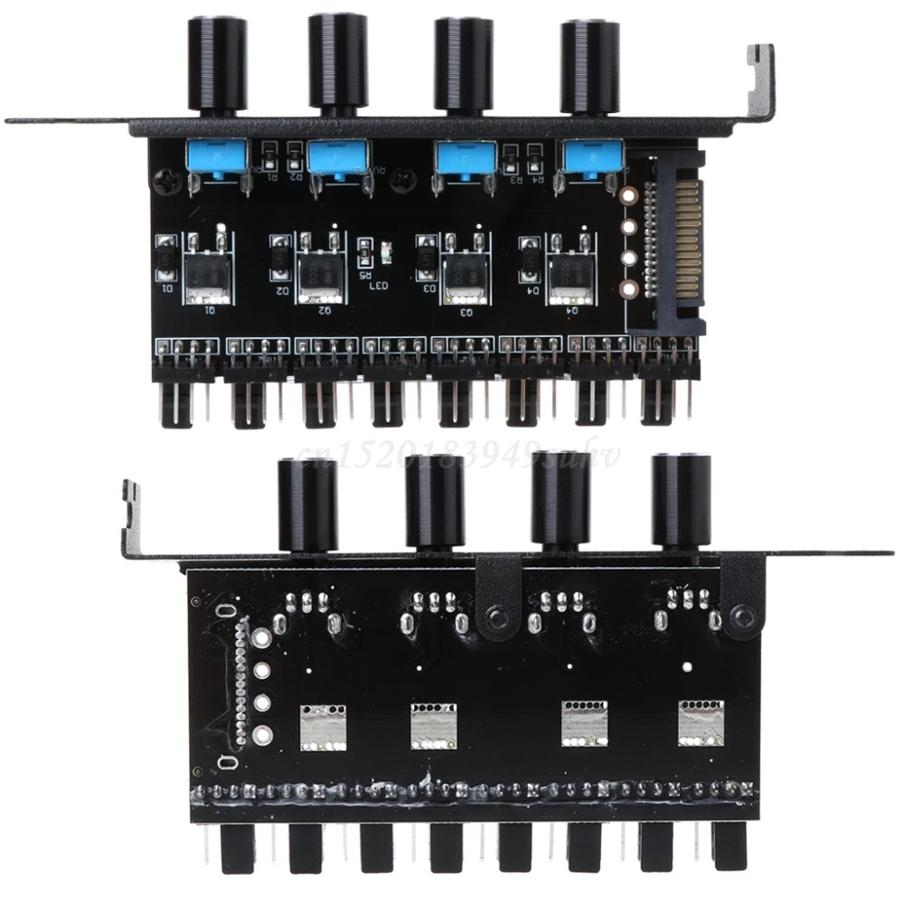 Pc 8 Channels Fan Hub 4 Knob Cooling Fan Speed Controller For Cpu Case Hdd Vga Pwm Fan Pci Bracket 12v Fan Control Power Supply Aliexpress