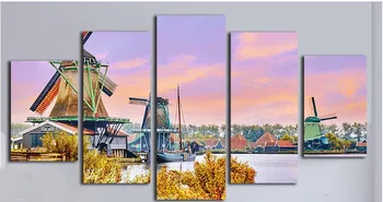 

Pçs/set 5 Holland Moinho Art Poster diy bordado Pintura diamante mosaico Para Decoração de Casa Retrato Da Parede