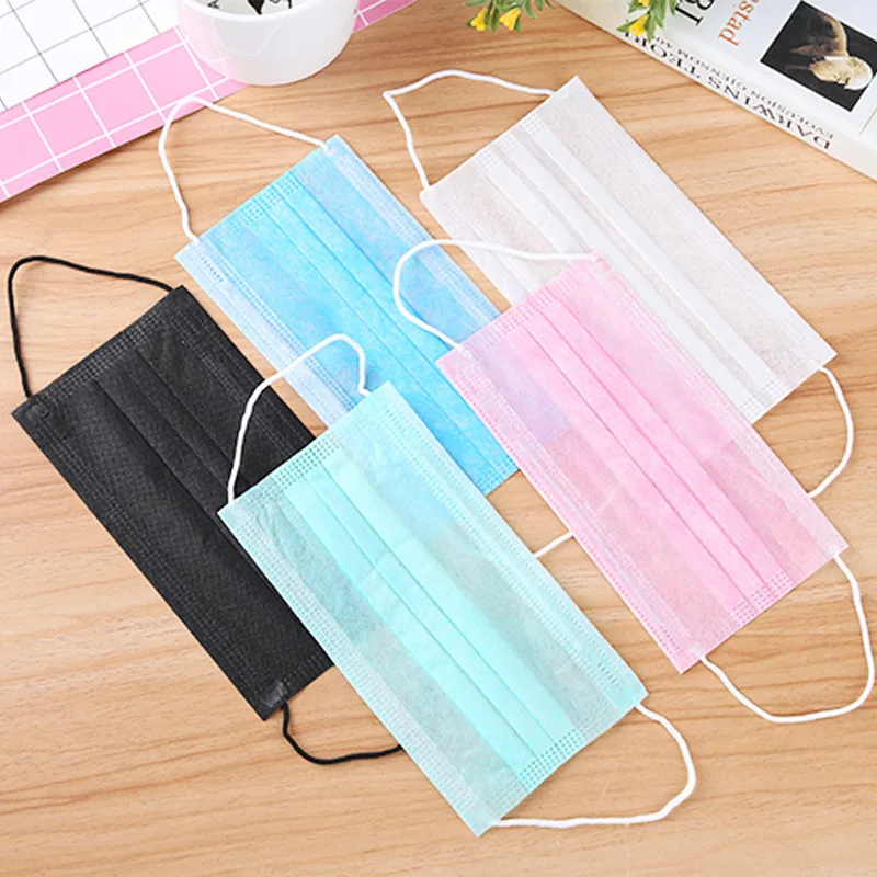 

20PCS/Pack Colored Anti-dust Windproof Mask Disposable Mask Mouth Nose Face Care Eyelash Extension Non-woven Fabric Masks