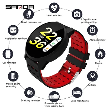 

SANDA Hot Sell B2 Smart Watch Health Sleep Monitoring Movement Intelligent Bracelet Waterproof Alarm Clock Bluetooth Gift Watch