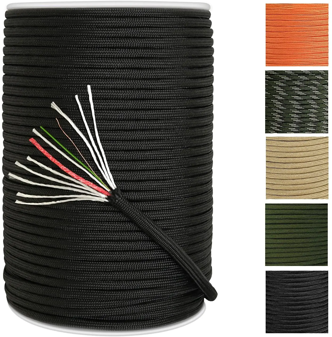 550 Paracord Spool Cord 330ft 12 Strands Fire Cord Fishing Metal Rope for  Camping Firewire Rope Outdoor Tactical Bracelet Multi