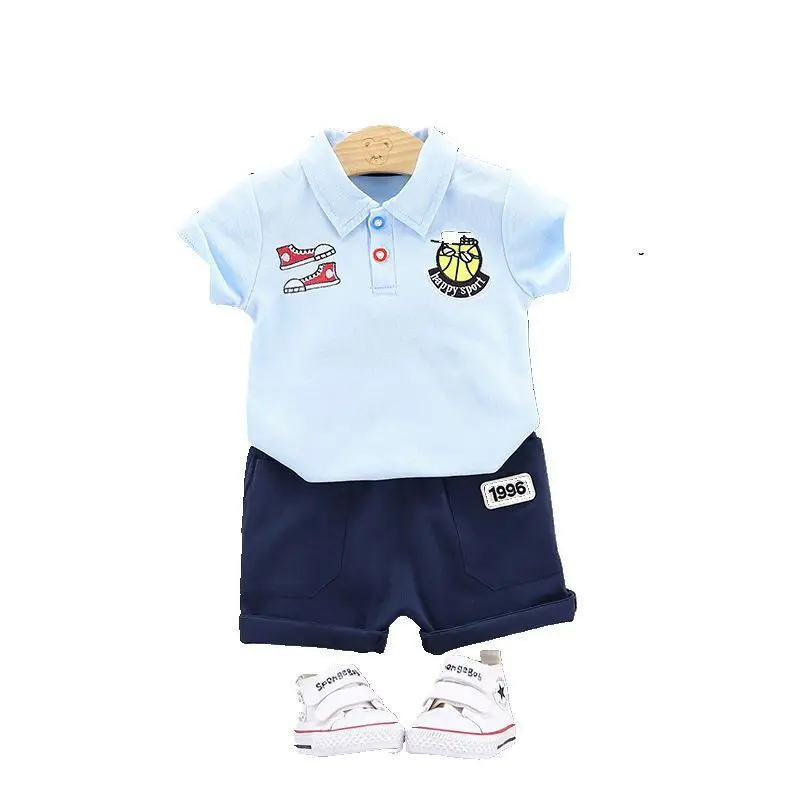 

Children Cotton Clothes Summer Baby Boys Cartoon T Shirts Numeral Pocket Shorts 2Pcs/sets Infant Kids Fashion Toddler Tracksuits