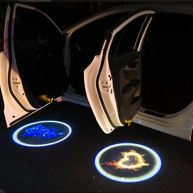 2PCS Welcome Logo Light For Liga BBVA Team La Liga Spanish League Team NBA team Logo Led Car Door