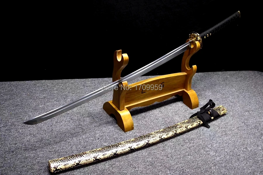 Nice Leather Saya Japanese Samurai Dao Sword Katana Sharp High Carbon Steel Blade Full Tang Handmade Asian Knife Saber