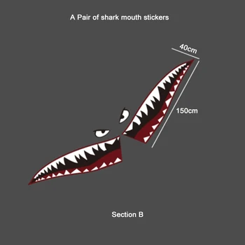 

2 × DIY Shark Mouth Teeth Graphic PVC Car Sticker Decals Universal for Car Waterproof Car Stickers