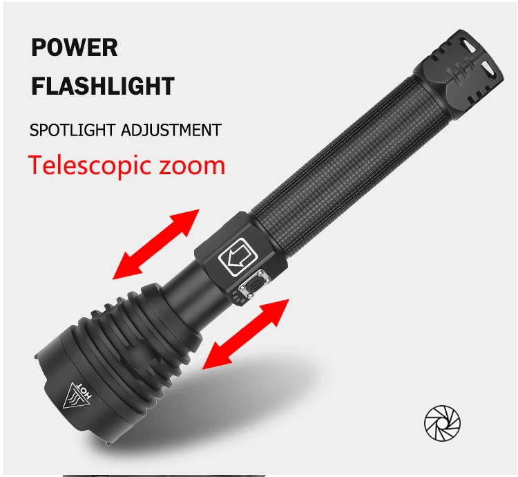 Самый яркий Перезаряжаемый светодиодный светильник-вспышка XHP90 XHP70.2, супер мощный фонарь, водонепроницаемый охотничий светильник с зумом, аккумулятор 18650 26650