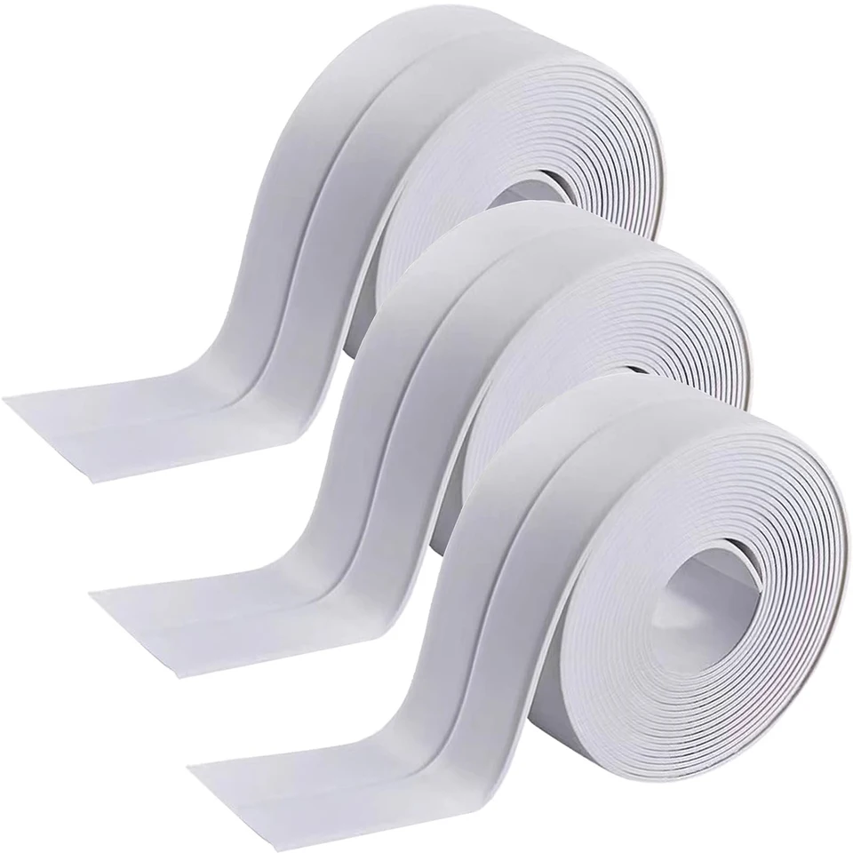 2 Rolls Clear PVC Corner Caulk Strip - Self Adhesive Waterproof Sealant Tape For Bathroom, Kitchen Sink