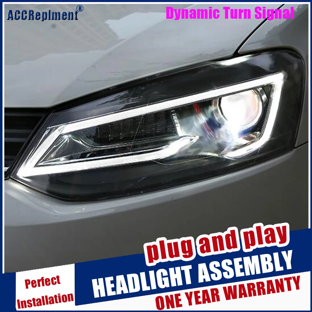 For Vw Polo Headlights 20112018 Demon Eyes Model Car Styling Led Drl Xenon Lens Projector Car
