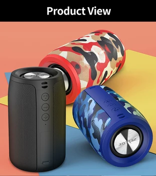 

ZEALOT S32 portable bluetooth speaker heavy bass high volume outdoor wireless mini column 3D stereo music center support FM/AUX/
