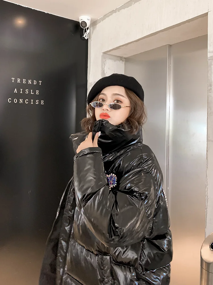 Для женщин High Street мультфильм нашивки зимнее пальто водолазка теплый толстый кардиган повседневное короткий стиль наряд