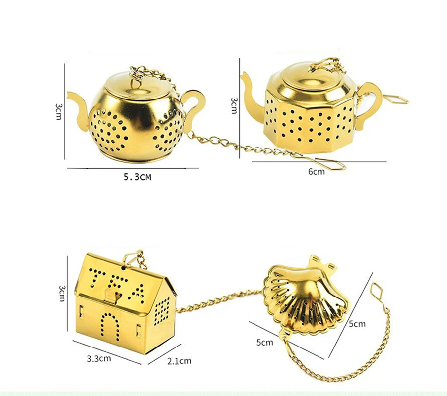 Stainless Steel Tea Infuser Shaped Tea Infuser Kitchen Set Accessories Ball Spice Flower Strainer Herbal Strainer