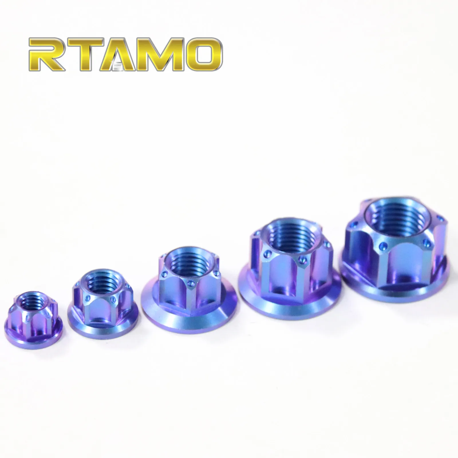 Titanium Nuts M6 M8 M10M12 M14 Flange Nut Screws Ti Bolt s for Motorcycle Bicycle Bike Parts,auto fasteners,motorcycle screw caps,motorcycle fasteners