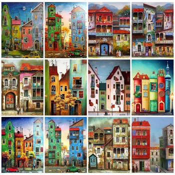 

Huacan 5D DIY Diamond Painting Cartoon Diamond Embroidery Cross Stitch House Mosaic Sale Children's Room Decor