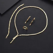 Jankelly Горячая Африканский 4 шт наборы свадебных ювелирных изделий Модный комплект ювелирных изделий «Дубай» для женщин Свадебные аксессуары для вечеринки дизайн