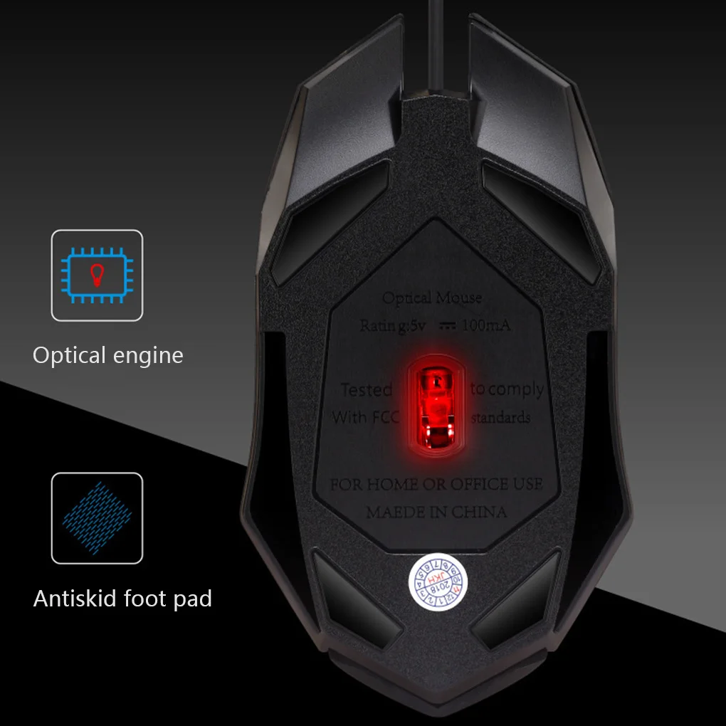 K2 Мышь проводной беззвучное тихое ноутбук офисном USB оптическая Мышь 1600 точек/дюйм 4-кнопочный мыши