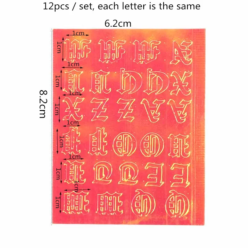 13 шт. голографическое искусство ногтей наклейки алфавит лента с ...