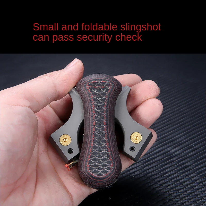 

Tactical Slingshot Professional Titanium Alloy Folding Slingshot Leather Flat Leather Slingshot For Hunting Gun Accessories Bow