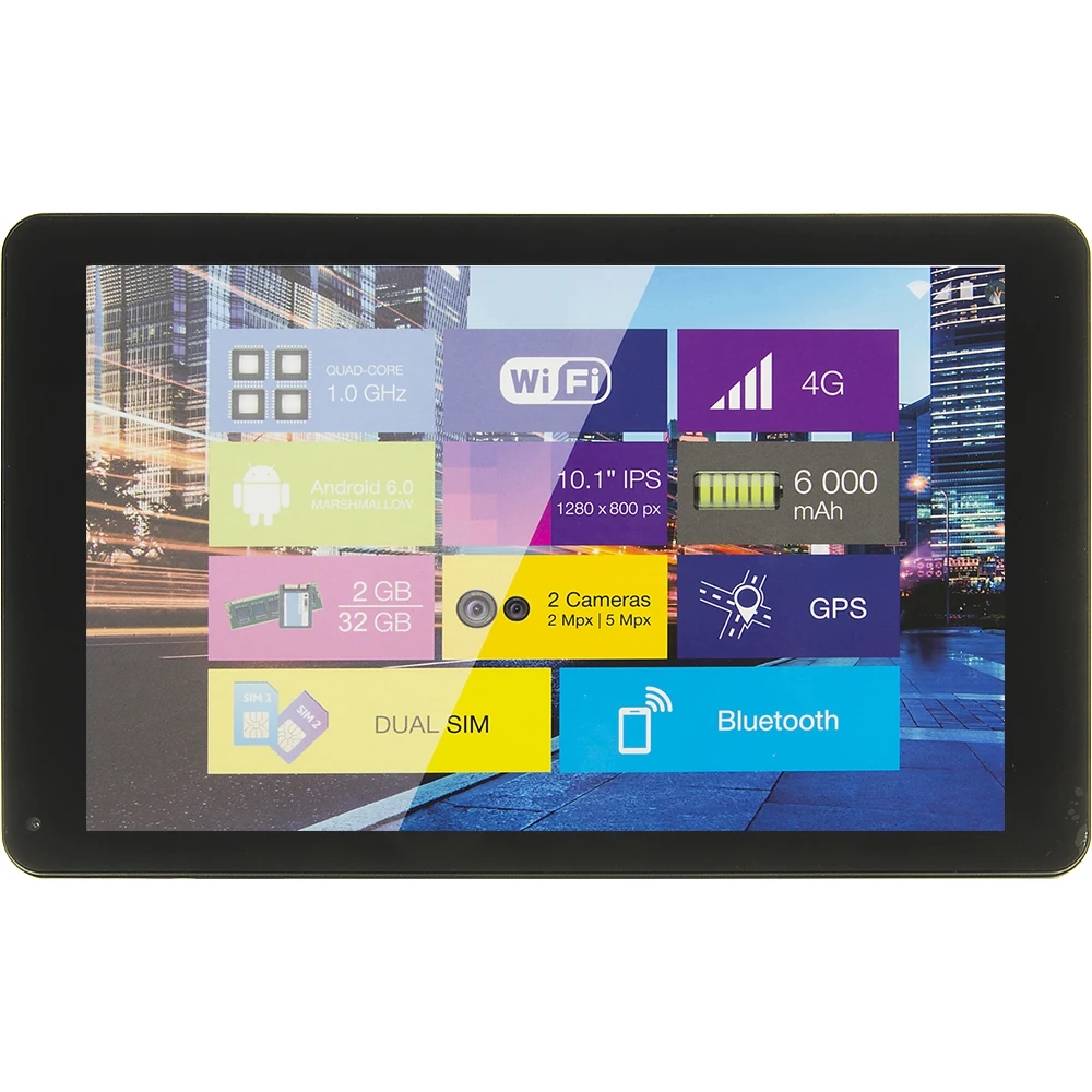 Планшет Digma CITI 1903 4G MTK8735P 4C/2Gb/32Gb 10.1" IPS 1280x800/3G/4G/And7.0/черный/BT/GPS/5Mpix/