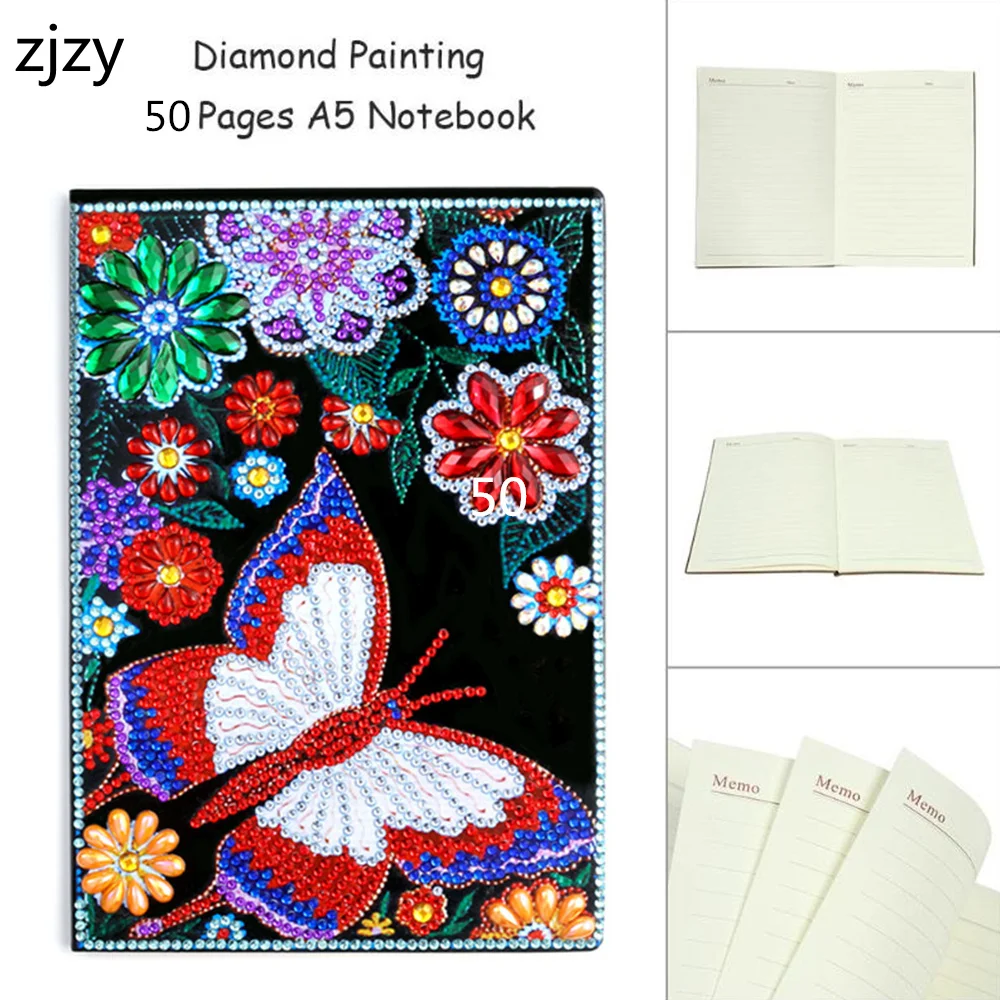 

50 Pages A5 Notebook DIY Creative Special Shaped Diamond Painting Notebook Diary Book Embroidery Diamond Cross Stitch Craft Gift