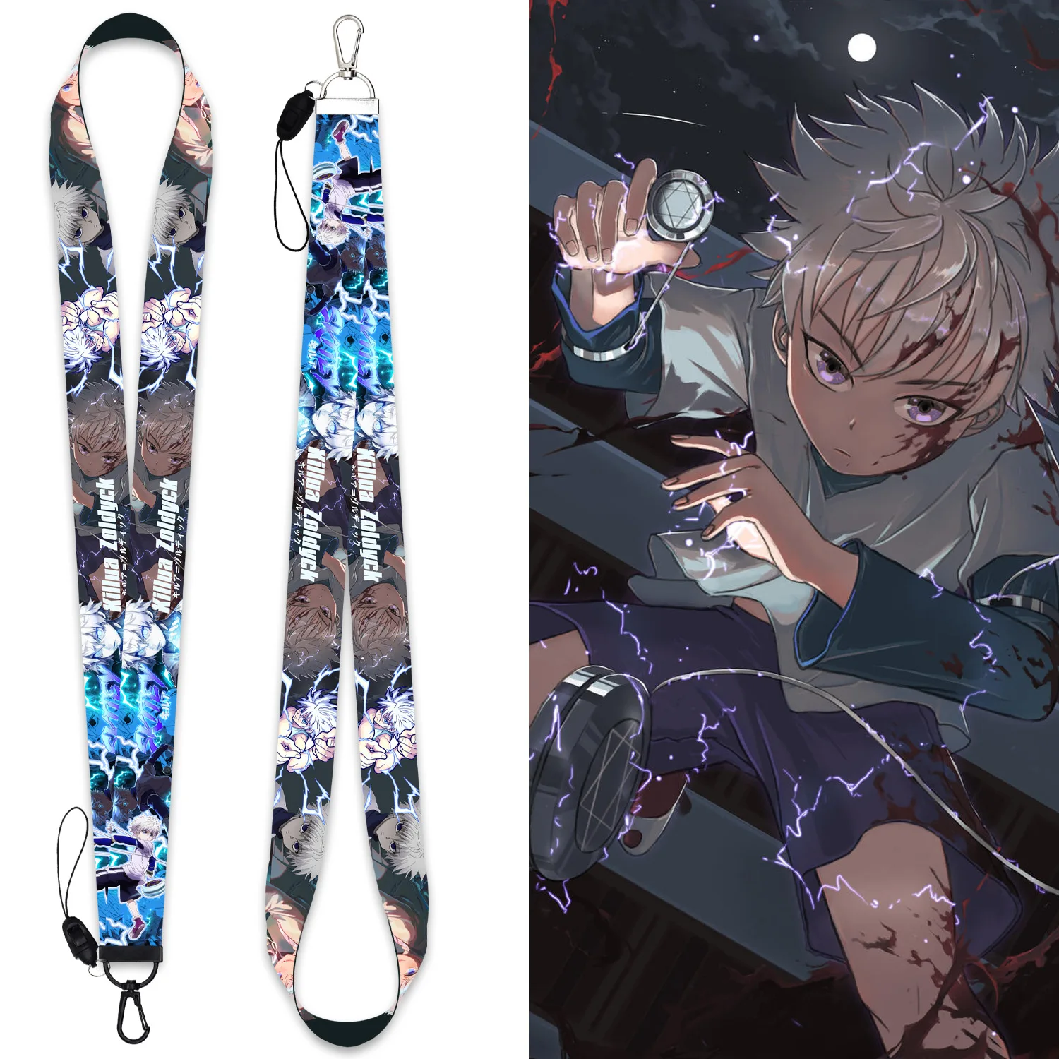 1 шт. милый аниме Hunter X брелок для ключей Lanyards фигурка Kurapika Killua Zoldyck ID держатель