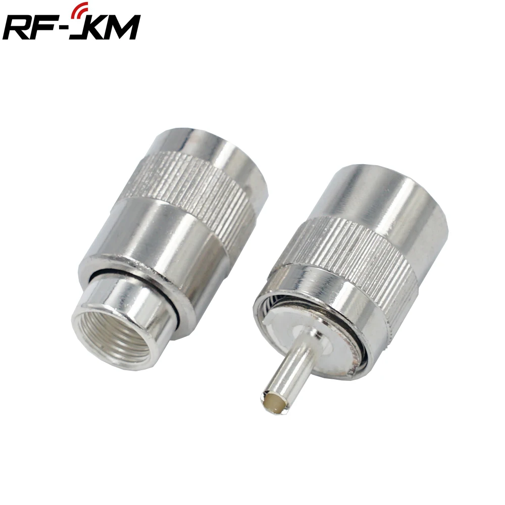 

10pcs Connector UHF male PL259 plug solder RG8 RG213 LMR400 50-7 SL16 RF cable Silve
