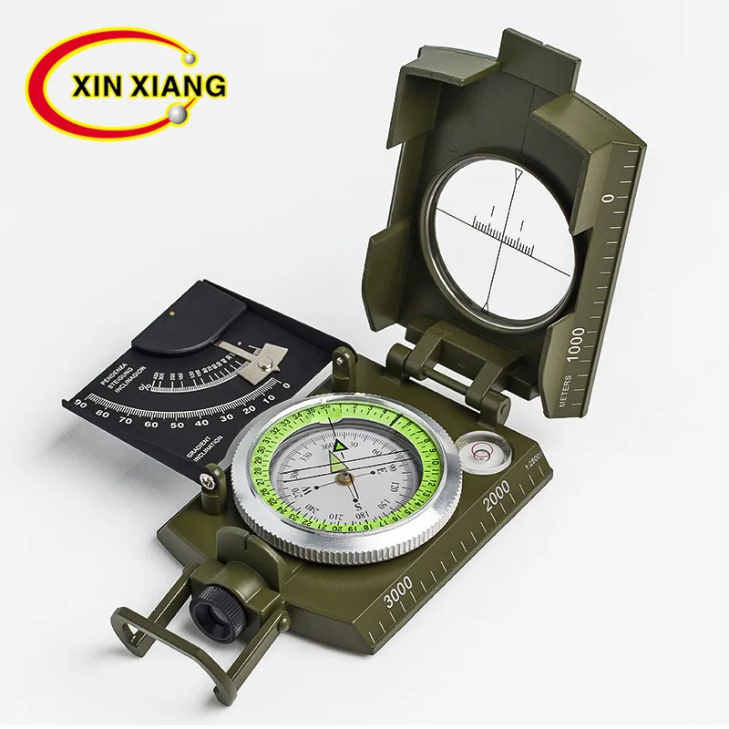 

High Precision Handheld Compass Night Vision Army Green Hiking Camping Travel Car Compass Metal Travel Tool Ruler Level Gift
