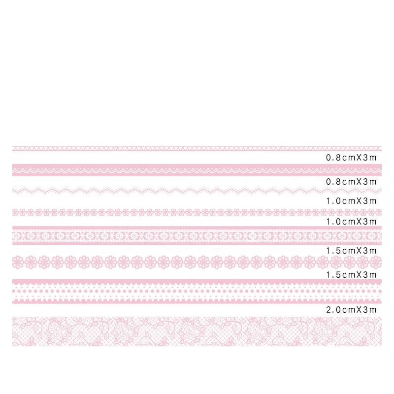 3D кружевной набор декоративного скотча Васи клей 8 фото черчения розовый декоративный DIY белый настенный синий шт черная лента Маскировочный дневник ленты - Цвет: Розовый