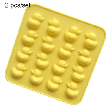 

2 Piece 16 Even Baking Tool Kissing Little Yellow Ducks Silicone Duck Chocolate Molds Silicone Jelly Mold Ice Grate Chocolate Mo