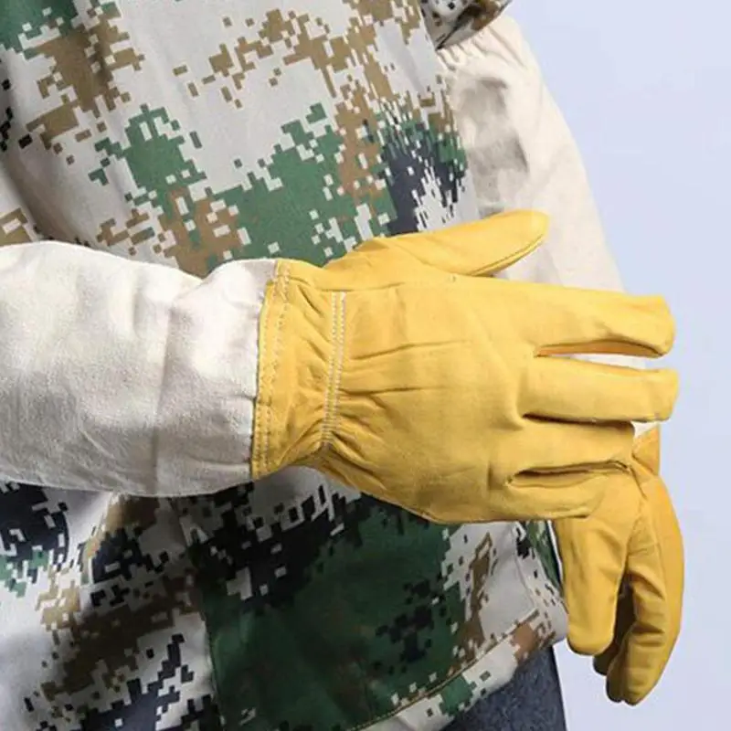 1 пара перчатки для пчеловодов, хлопок, кожа, анти-основные, удобные, очень прочные, гибкие, пчеловодные, защищают рукава для Apiculture
