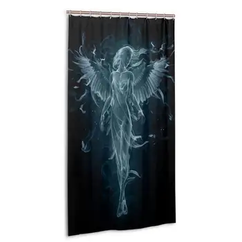 

Fantasy Nude Girl Concise Black Night Scenery Shower Curtain Polyester Waterproof 12 Hooks Fabric Modern Bathroom Home Decor