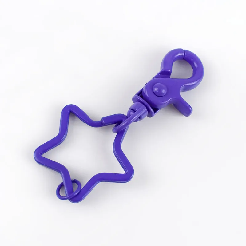 11darkpurple Meetee 43 мм конфеты брелок Кольца для пряжки звезда держатель ключей Сплит Кольца собака пряжка, карабин крючок Омаров застежка самодельный брелок подвеска - Цвет: 11darkpurple