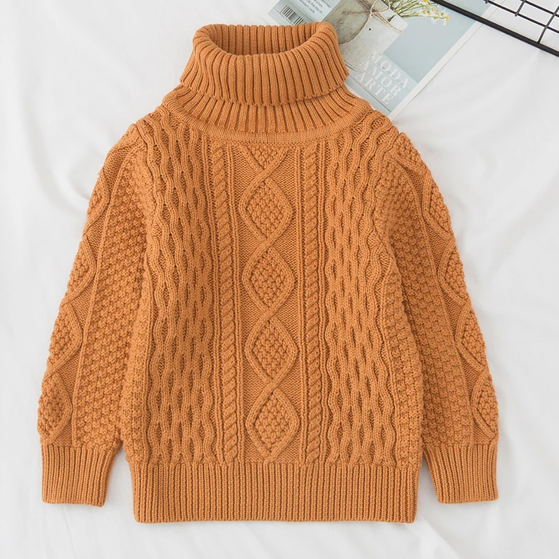 Kids Sweaters Baby Boys Girls Sweaters Turtleneck Solid Soft Warm Long Sleeve Winter Winter Sweater Kids Sweatershirts