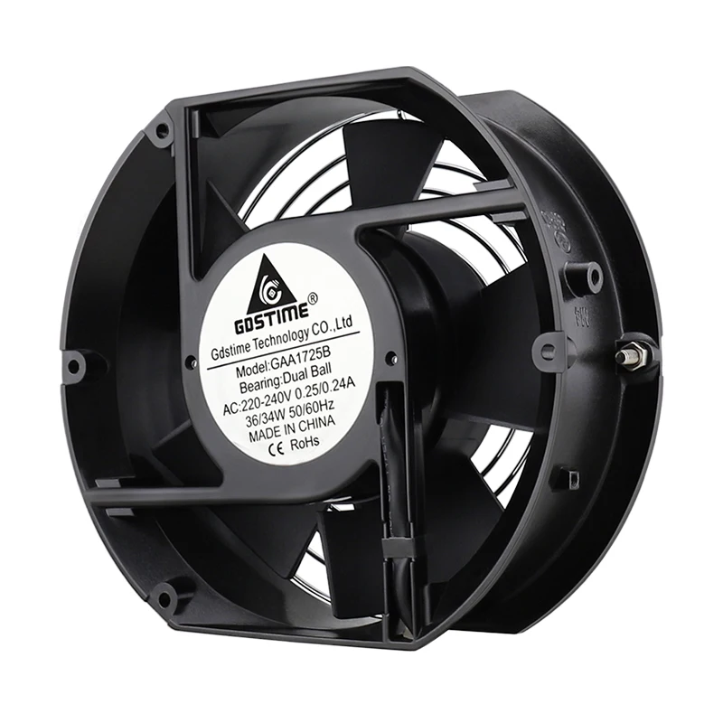 Gdestime-ac Industrial Gabinete Axial Ventilador de Refrigeração Grande Volume de ar Armazém Refrigerador 220v 170 mm 172x150x51 mm 17cm Ball 1pc - Imagem 3
