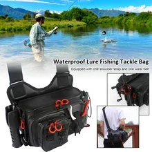 New Multi-function Waterproof Zipper Fishing Bag Lure Waist Bag Bag Pole Bag Multi-pocket Fishing Tackle Bag 25*18*20cm
