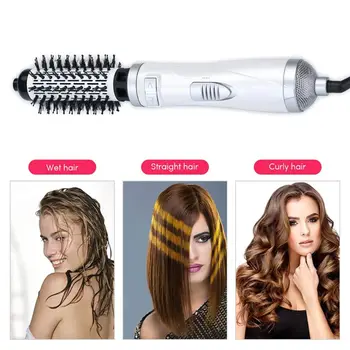

2 in 1 Rotating Brush Ceramic Hair Straightener Curler Styler Salon Styling Tool