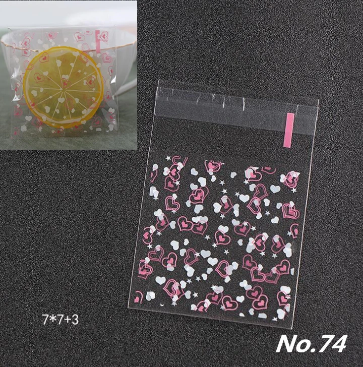 Small Heart LBSISI Life 100 шт. 7*7+ 3 см пакеты для мыла для печенья, конфет, многоразового использования, подарочные пакеты для самостоятельной упаковки пищевых бобов, печенья, ручной работы, самоклеющиеся упаковочные пакеты - Цвет: Small Heart