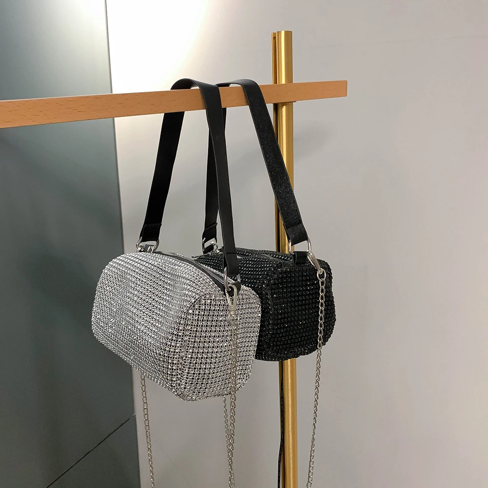 Стразы сумки через плечо для женщин 2020 блестящая сумка на цепочке со стразами