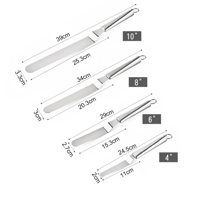 Нержавеющая сталь торт Масло Кухня для выпечки и кондитерских изделий инструмент для крема шпатель для украшения тортов DIY Инструменты для тортов 6/8/10 дюймов