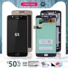 Дисплей для Motorola Moto G5 LCD в сборе с тачскрином на рамке черный золотой XT1672 XT1670 XT1676