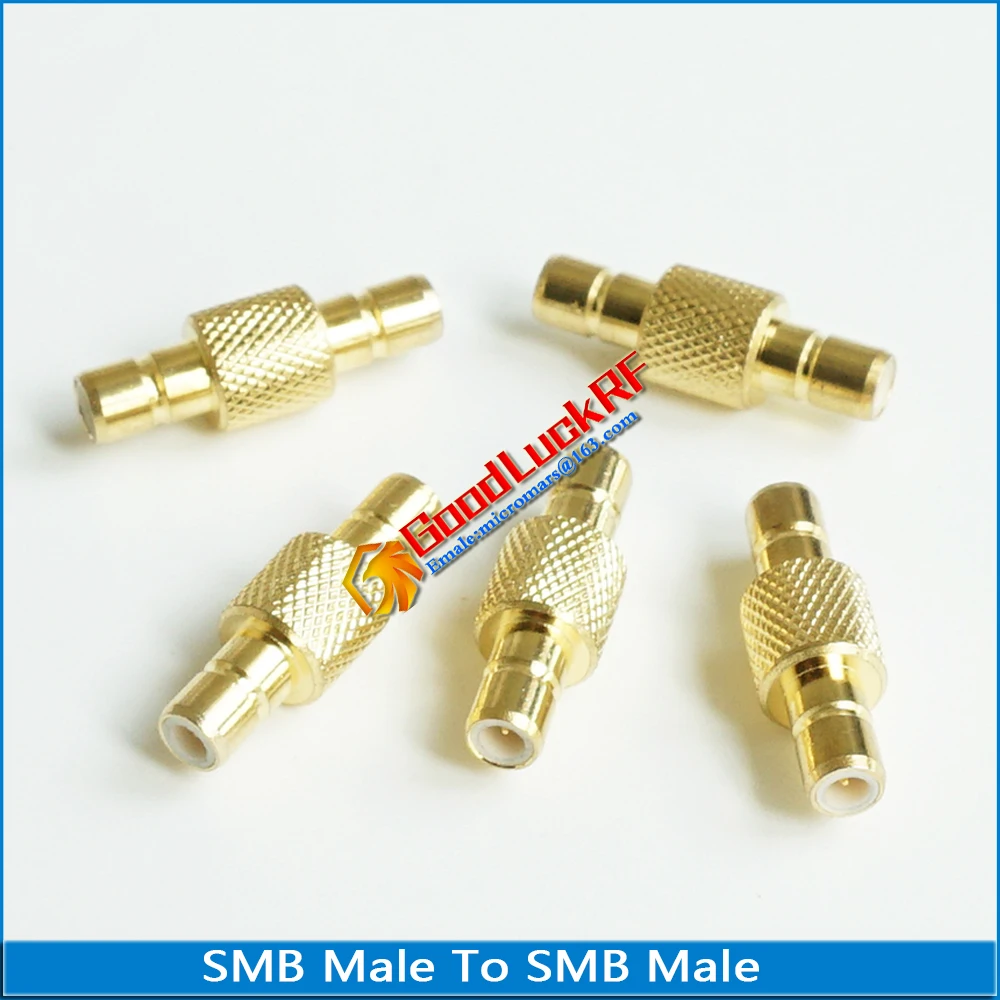 Conector macho doble SMB 2 de alta calidad, 1 Uds., macho SMB a conector macho, adaptadores RF coaxiales rectos de Latón chapado en oro SMB